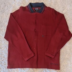 Roots Athletic Womens Red Button Down Collared Top Size 14